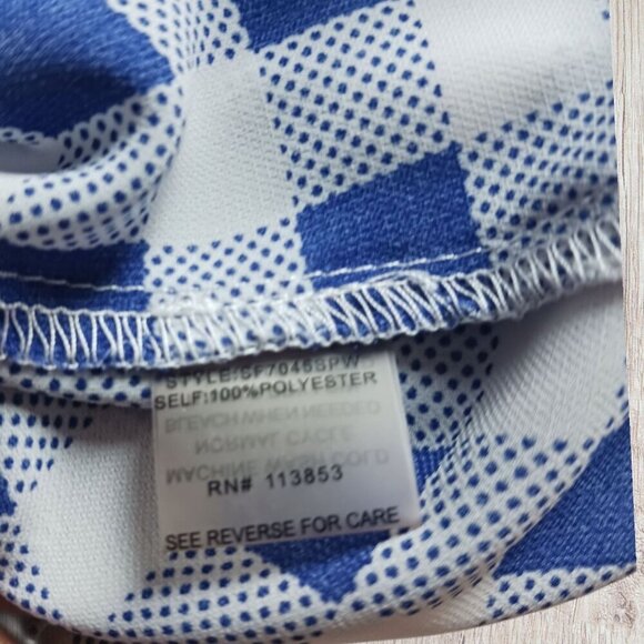 Pixley Sleeveless Checkered  Lightweight Casual Top Size Medium blue/wht - Picture 6 of 8